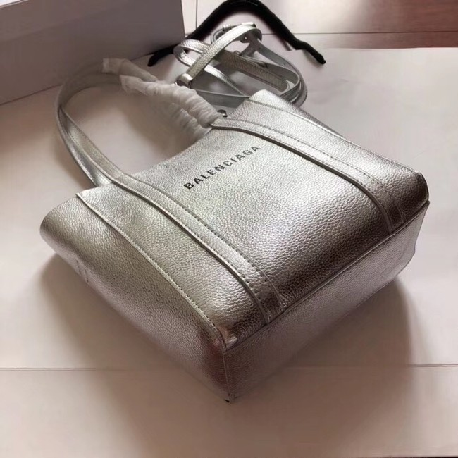 Balenciaga Original Leather Mini Shopper Bag 6696 Silver