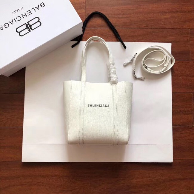 Balenciaga Original Leather Mini Shopper Bag 6696 White