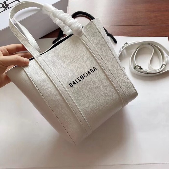 Balenciaga Original Leather Mini Shopper Bag 6696 White