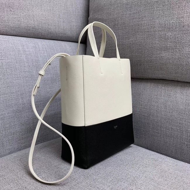 Celine Original Leather CABAS Bag 189813 White&Black