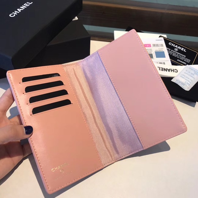 Chanel Calfskin Leather & Gold-Tone Metal Wallet A80385 Pink