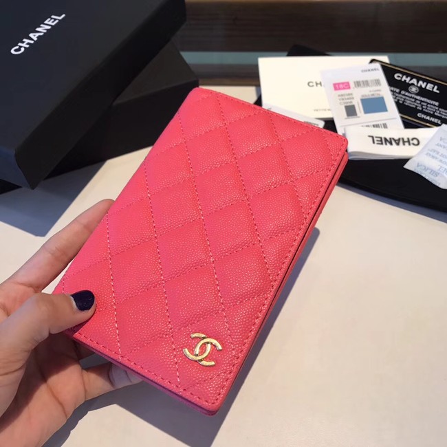 Chanel Calfskin Leather & Gold-Tone Metal Wallet A80385 Rose