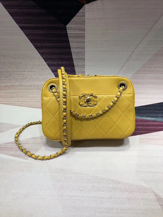 Chanel Original Leather Bag 9235 Yellow