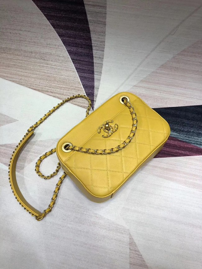 Chanel Original Leather Bag 9235 Yellow
