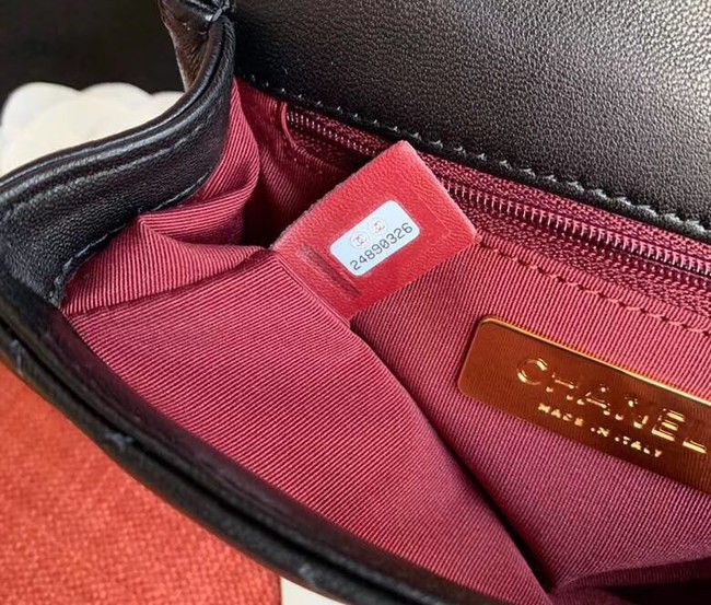 Chanel Original Sheepskin Leather Belt Bag Black 33866 Gold
