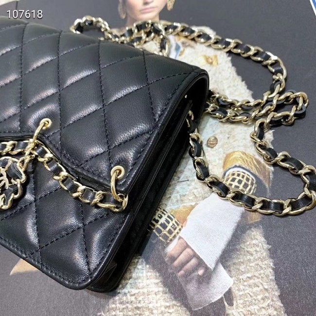 Chanel Original Sheepskin Leather Shoulder Bag 33815 Black