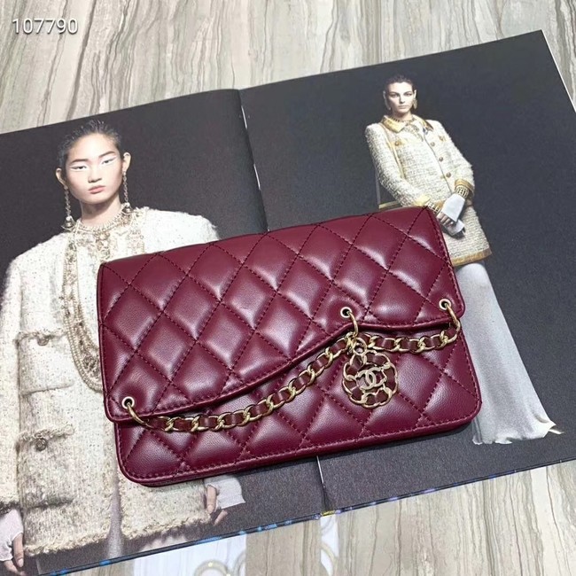 Chanel Original Sheepskin Leather Shoulder Bag 33815 Wine