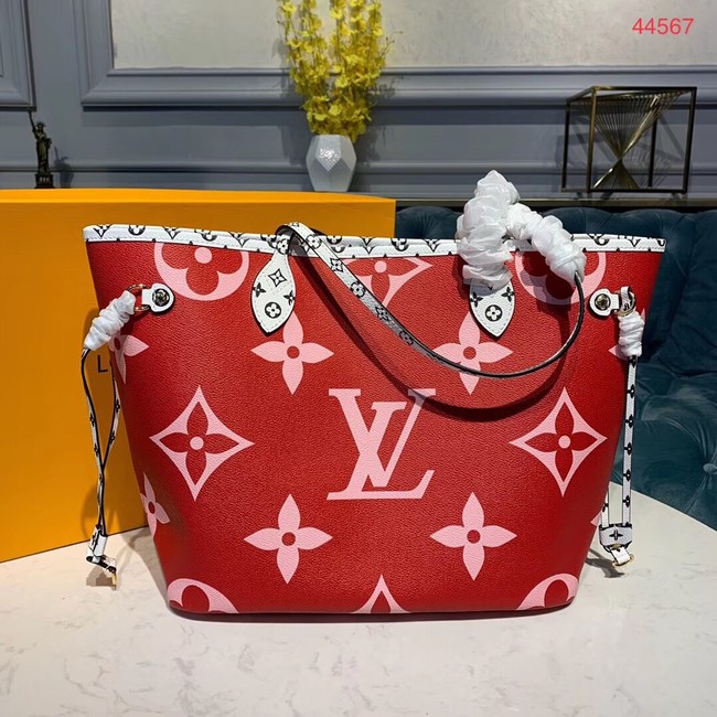 Louis Vuitton Monogram Canvas Original Leather NEVERFULL MM M44567 Red