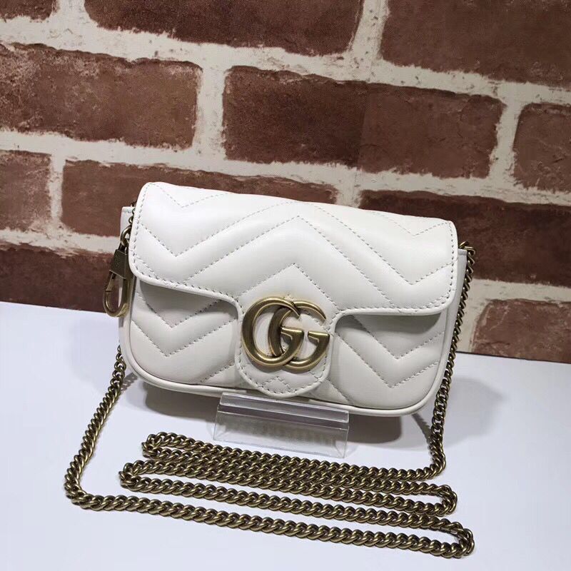 Gucci GG Marmont super mini bag 574969 white