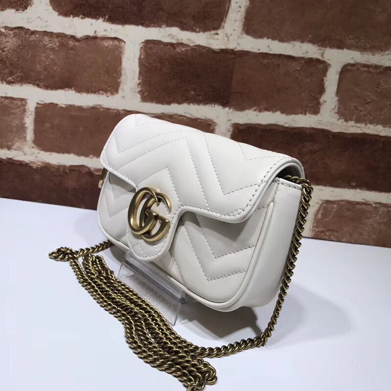 Gucci GG Marmont super mini bag 574969 white