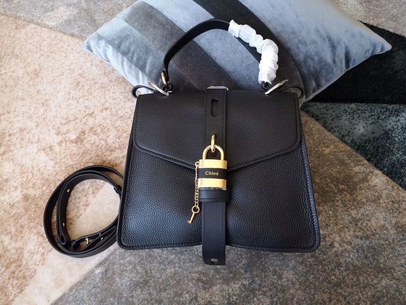 Chloe Original Buckskin Leather Lock Bag 3S088 Black