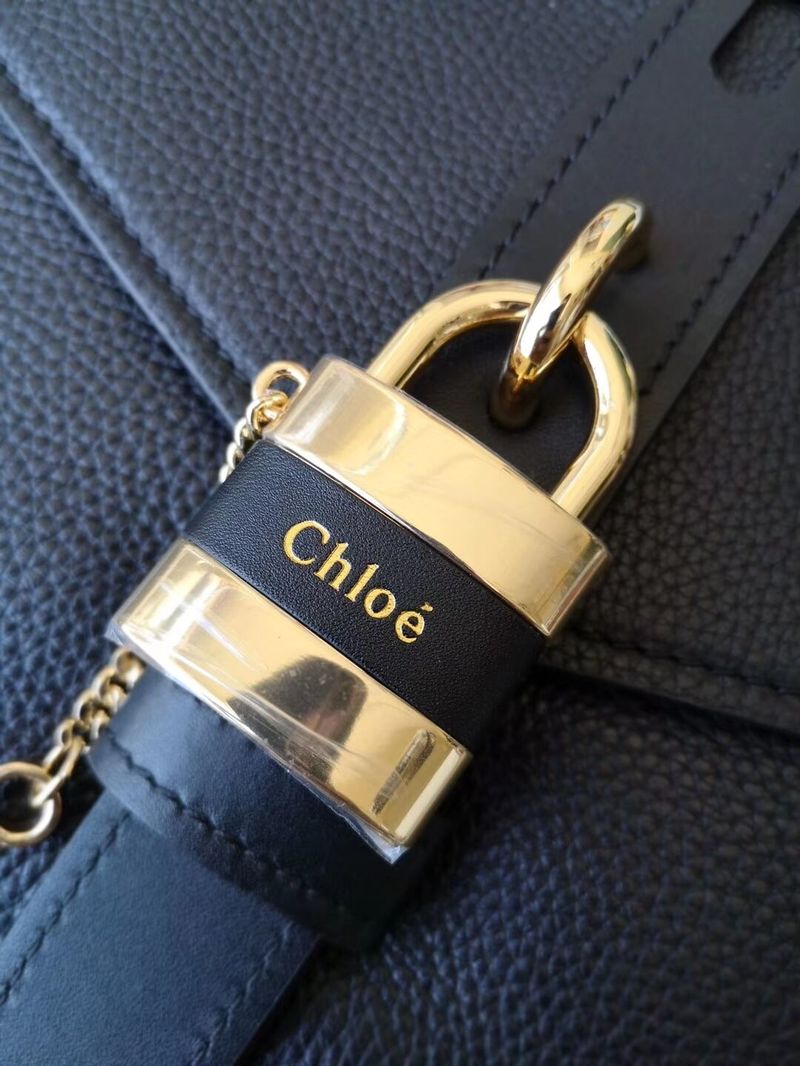 Chloe Original Buckskin Leather Lock Bag 3S088 Black