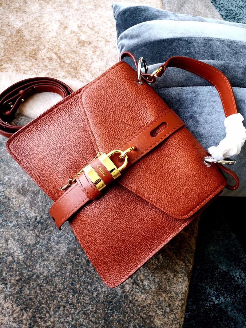 Chloe Original Buckskin Leather Lock Bag 3S088 Brown