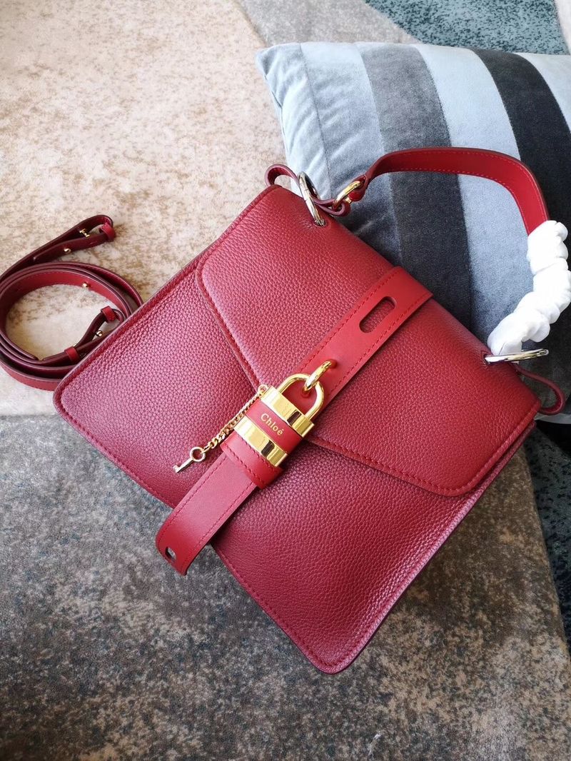 Chloe Original Buckskin Leather Lock Bag 3S088 Red