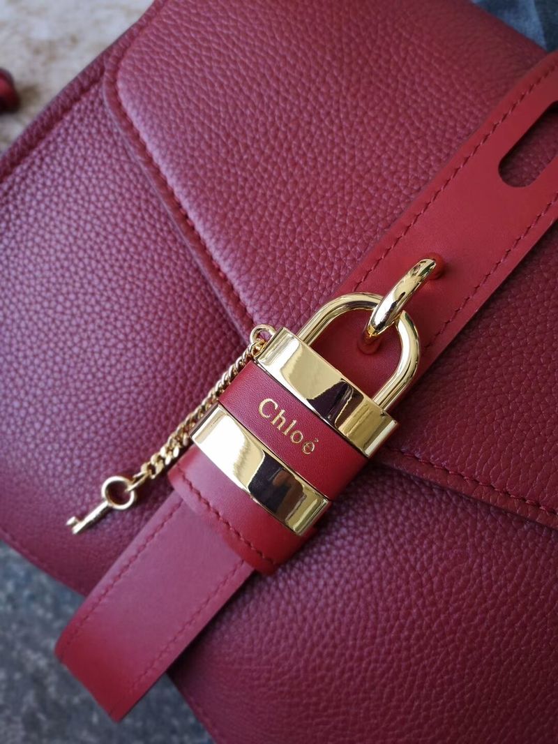 Chloe Original Buckskin Leather Lock Bag 3S088 Red