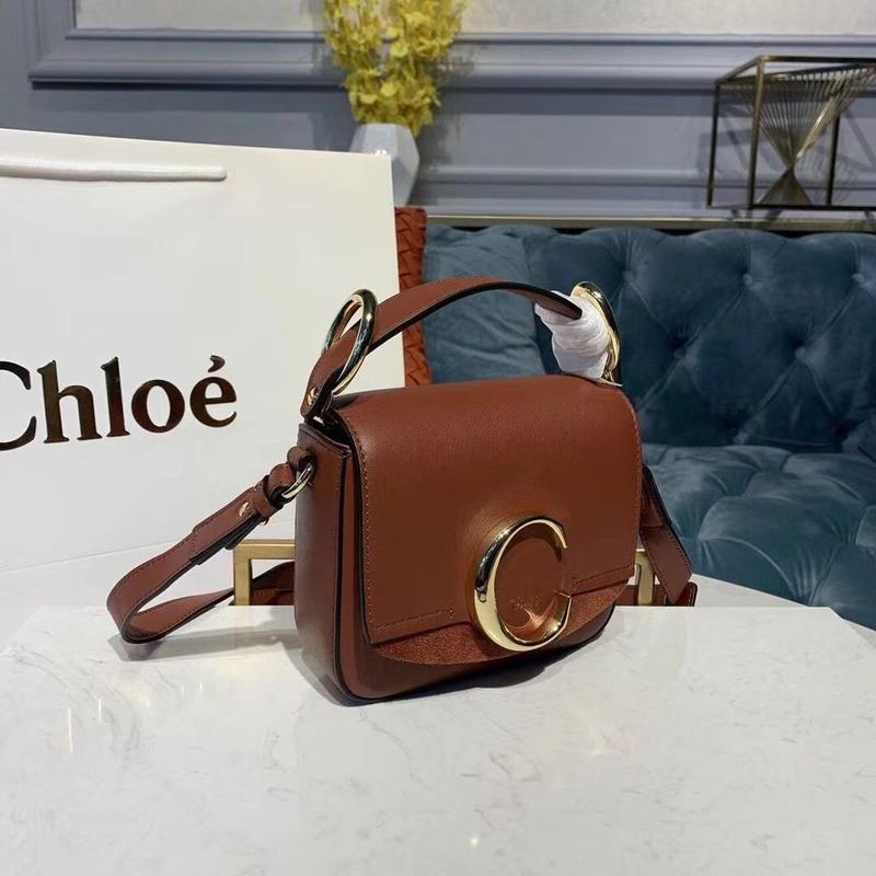 Chloe Original Calfskin Leather Top Handle Small Bag 3S030 Brown