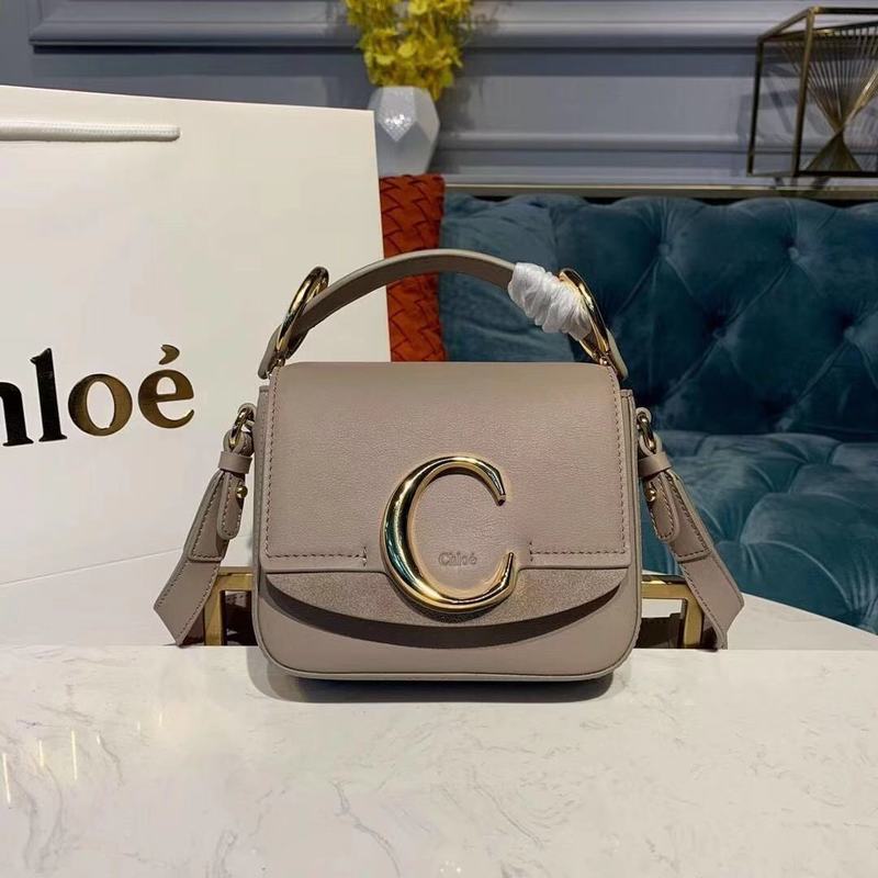 Chloe Original Calfskin Leather Top Handle Small Bag 3S030 Gray