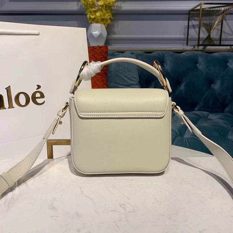 Chloe Original Calfskin Leather Top Handle Small Bag 3S030 White