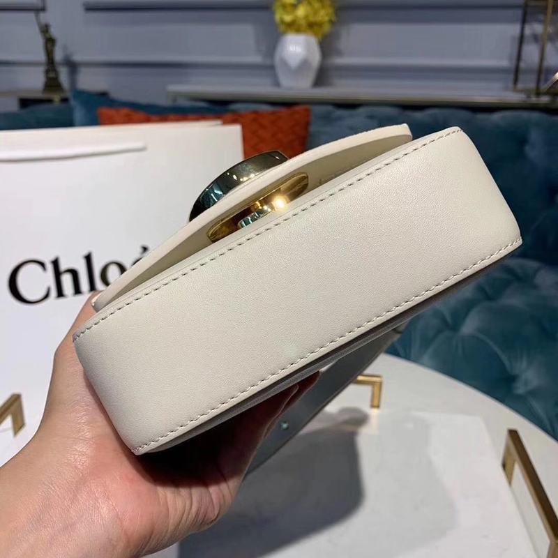 Chloe Original Calfskin Leather Top Handle Small Bag 3S030 White