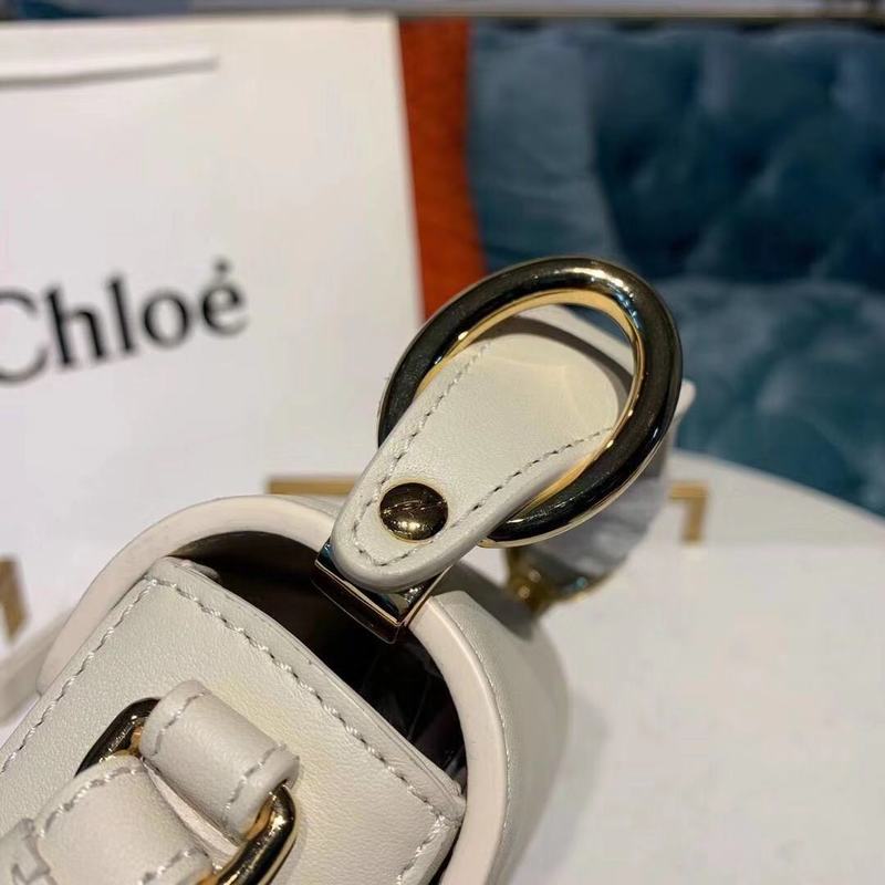 Chloe Original Calfskin Leather Top Handle Small Bag 3S030 White