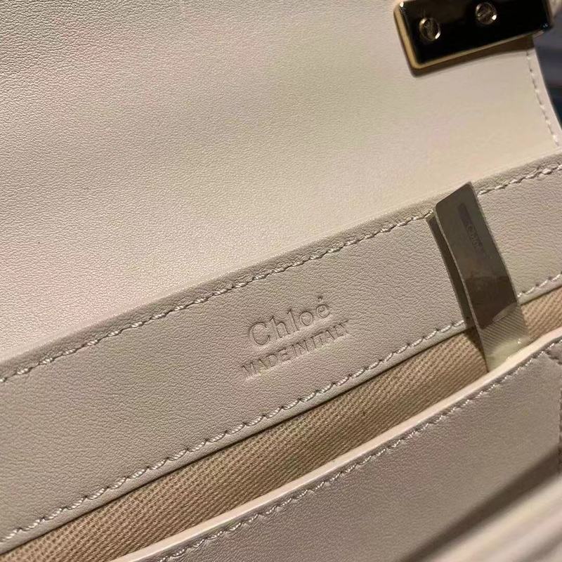 Chloe Original Calfskin Leather Top Handle Small Bag 3S030 White