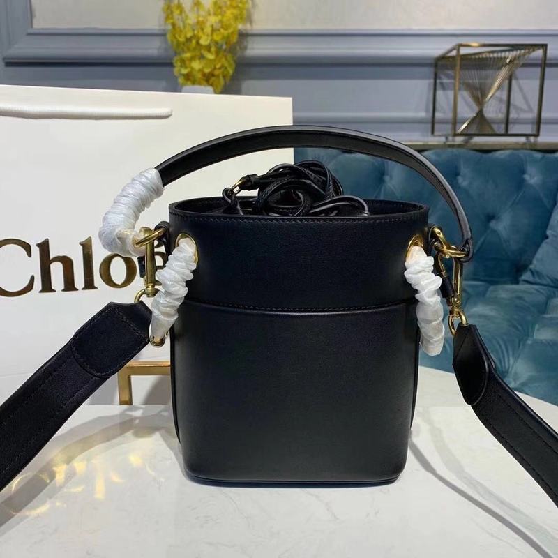 Chloe Roy Mini Smooth Leather Bucket Bag 3S508 Black