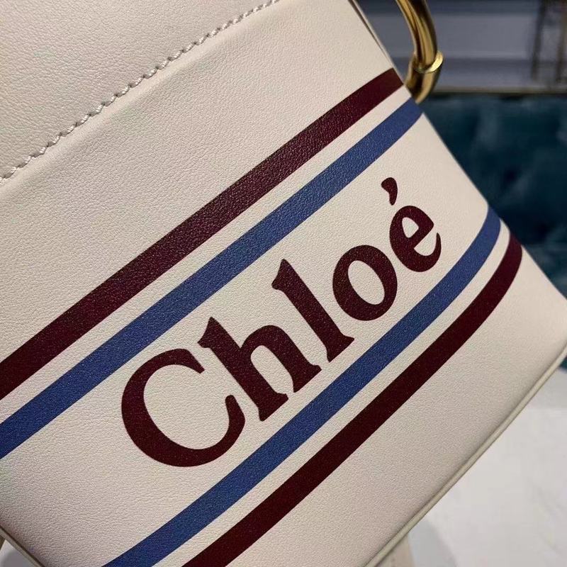 Chloe Roy Mini Smooth Leather Bucket Bag 3S508 White