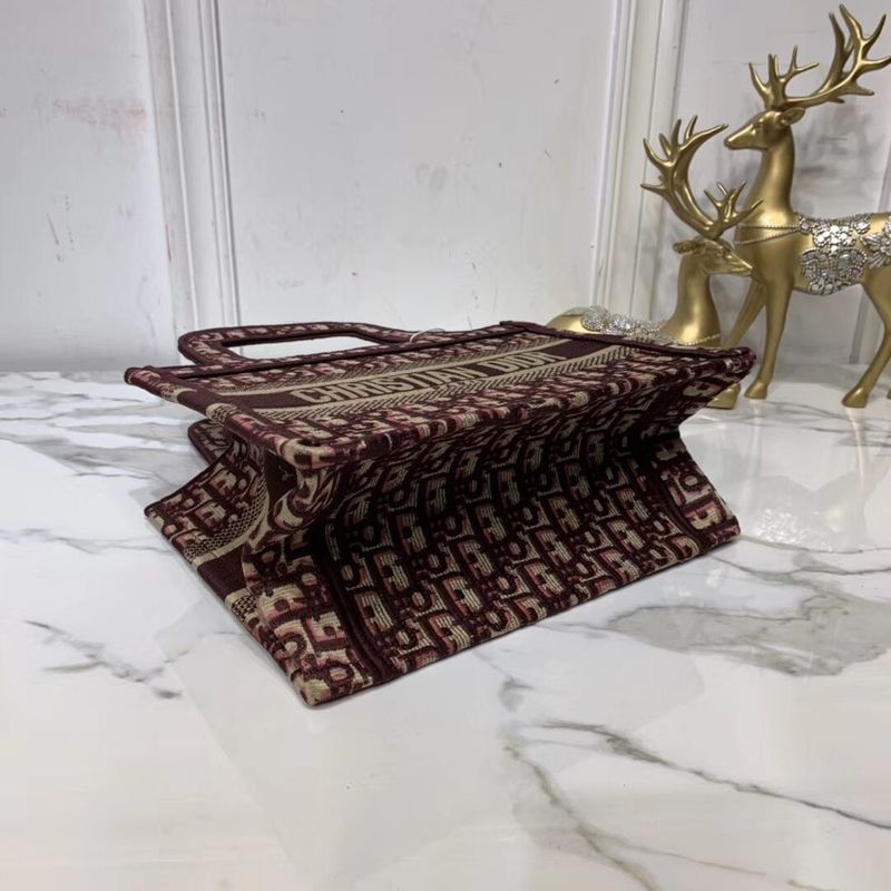 DIOR TOTE BAG IN EMBROIDERED CANVAS C0195 Wine