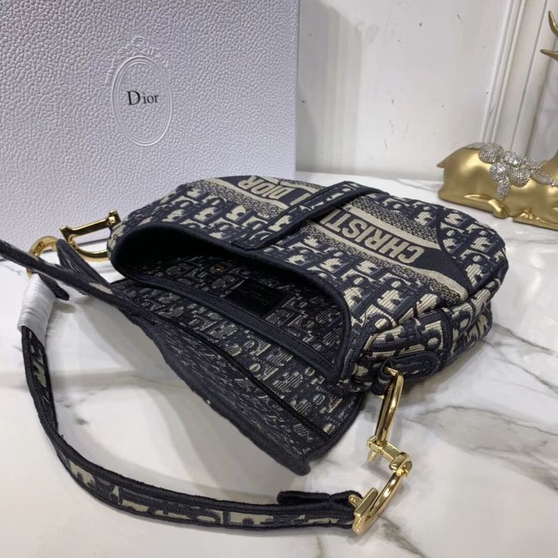 Dior SADDLE DENIM CANVAS BAG C0158 Denim Black