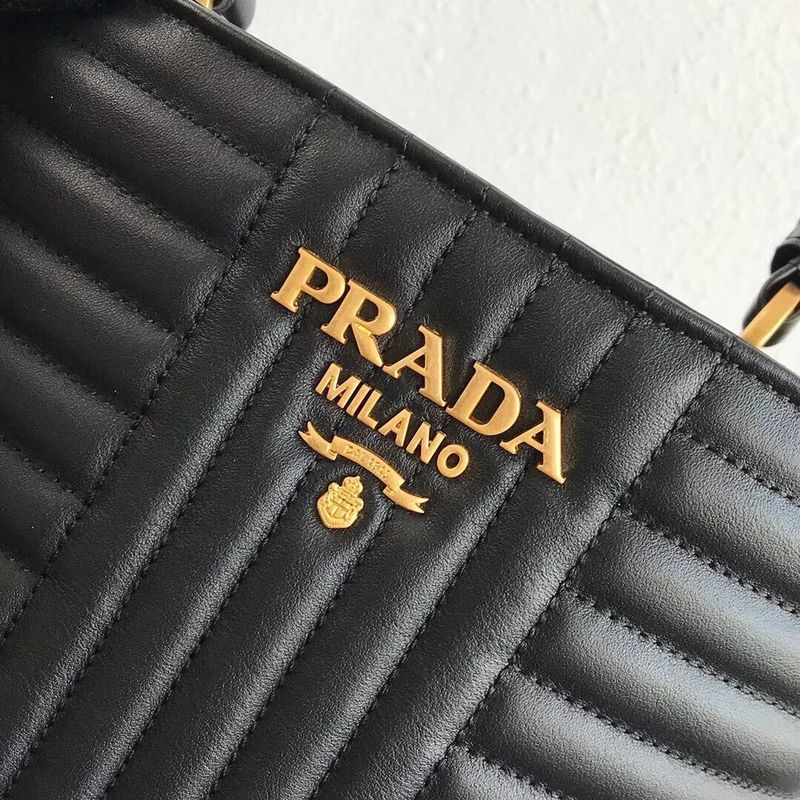 Prada Double Saffiano Original Calfskin Leather Bag 1BA212 Black