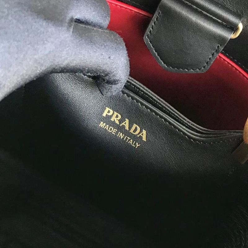 Prada Double Saffiano Original Calfskin Leather Bag 1BA212 Black