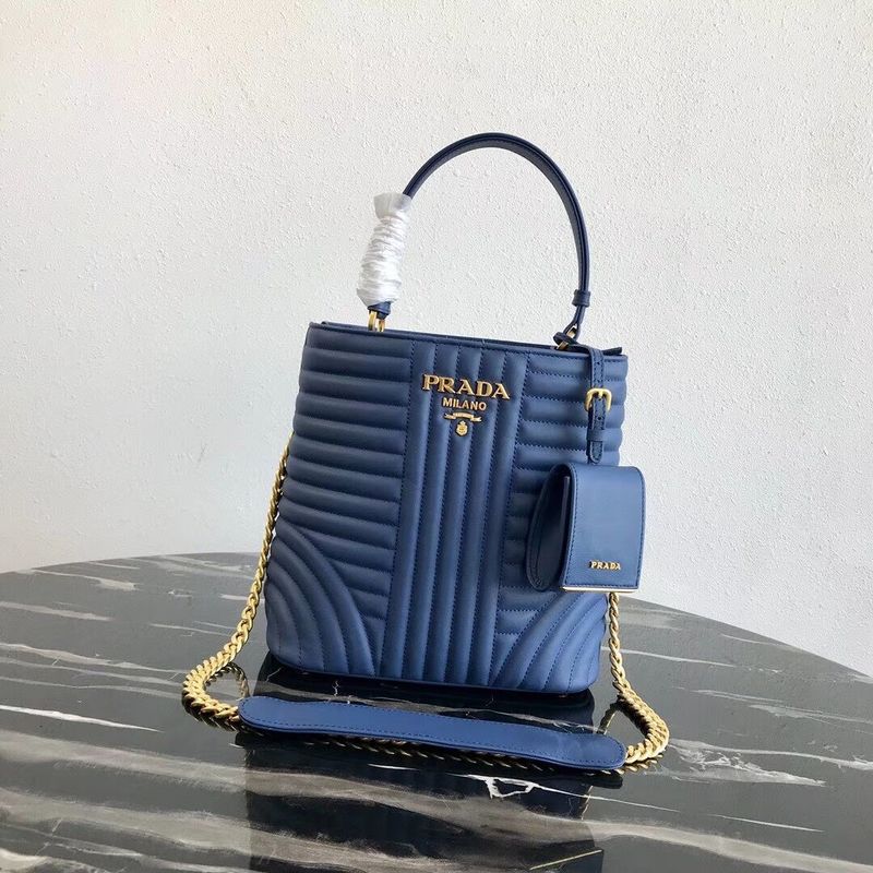 Prada Double Saffiano Original Calfskin Leather Bag 1BA212 Blue