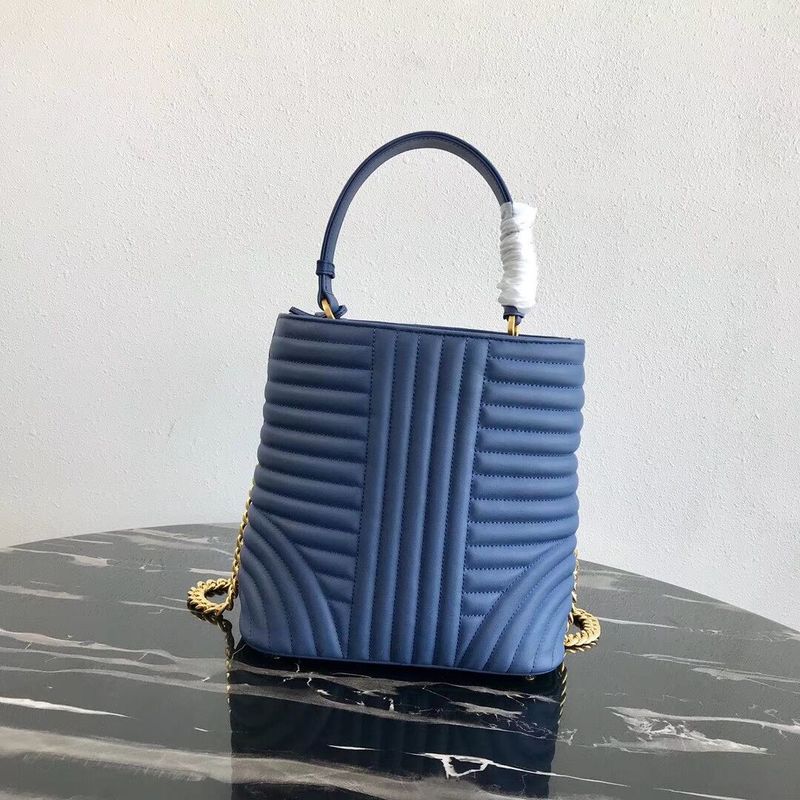 Prada Double Saffiano Original Calfskin Leather Bag 1BA212 Blue