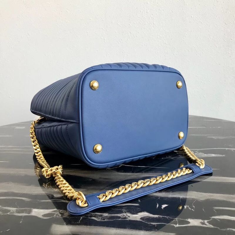 Prada Double Saffiano Original Calfskin Leather Bag 1BA212 Blue