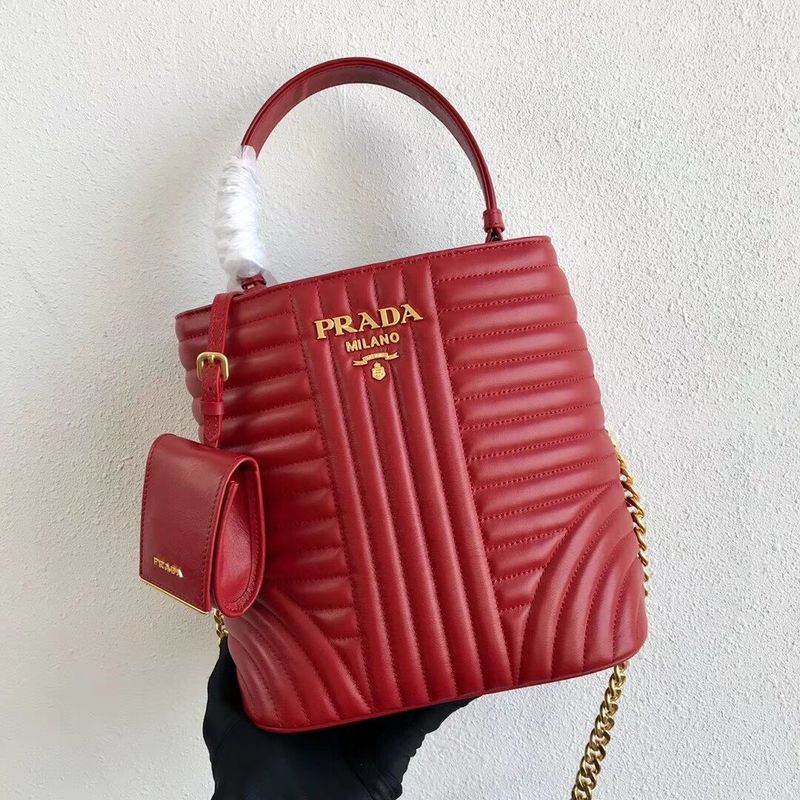 Prada Double Saffiano Original Calfskin Leather Bag 1BA212 Red