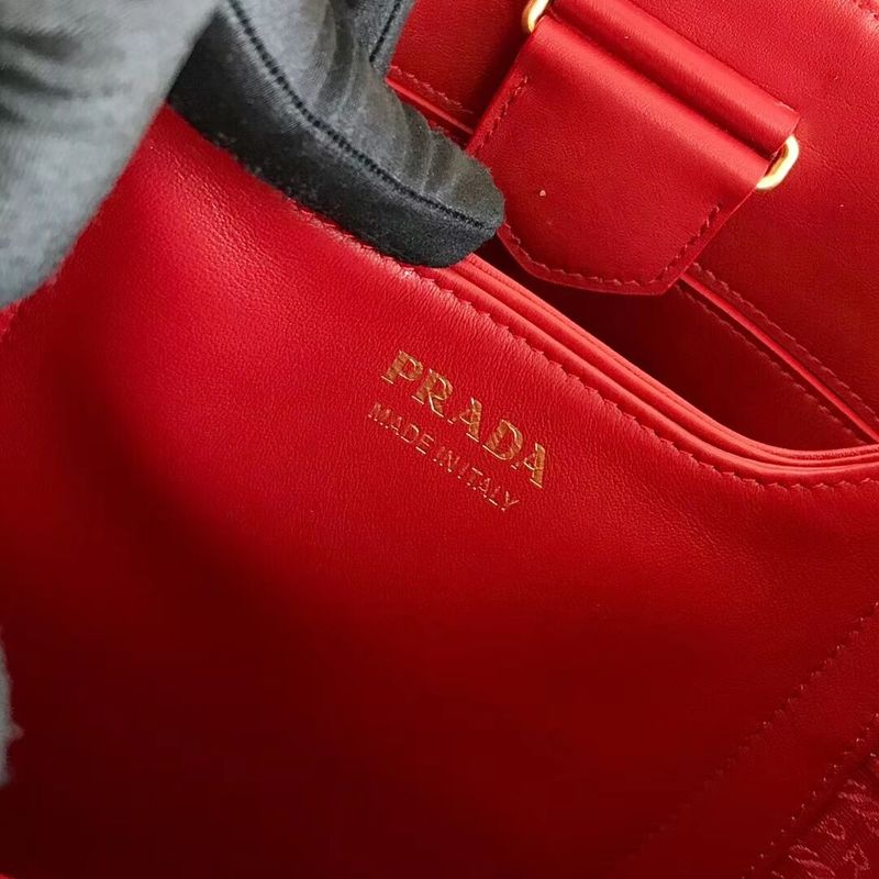 Prada Double Saffiano Original Calfskin Leather Bag 1BA212 Red