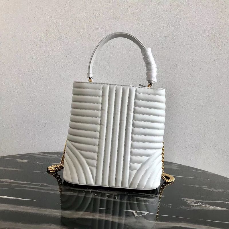 Prada Double Saffiano Original Calfskin Leather Bag 1BA212 White