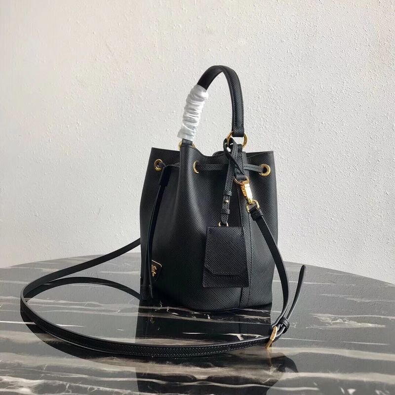 Prada Galleria Saffiano Leather Bag 1BE032 Black