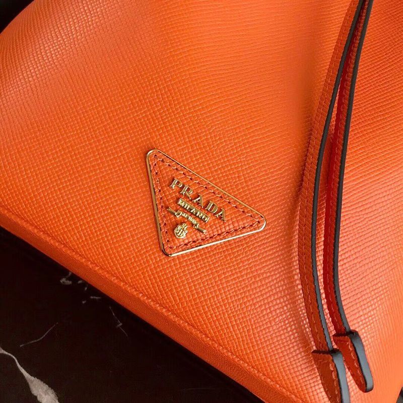 Prada Galleria Saffiano Leather Bag 1BE032 Orange