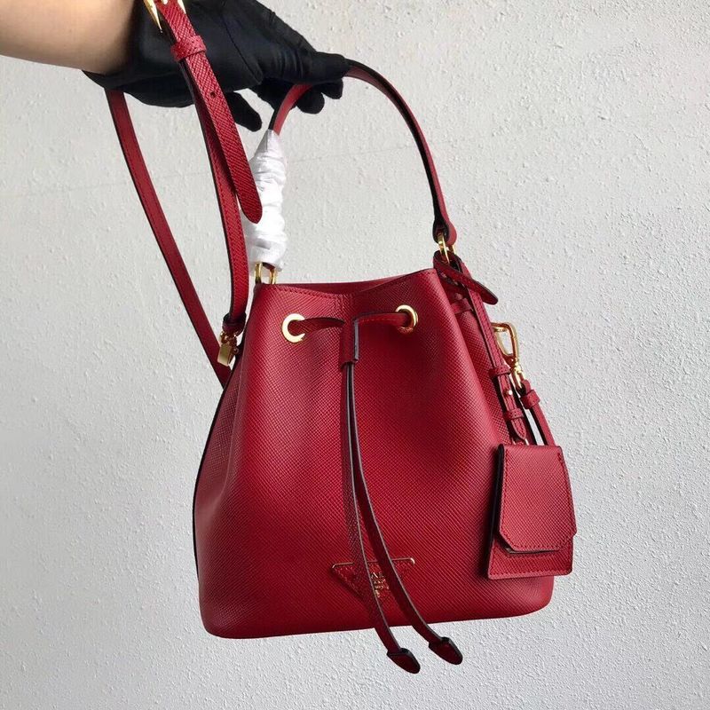 Prada Galleria Saffiano Leather Bag 1BE032 Red