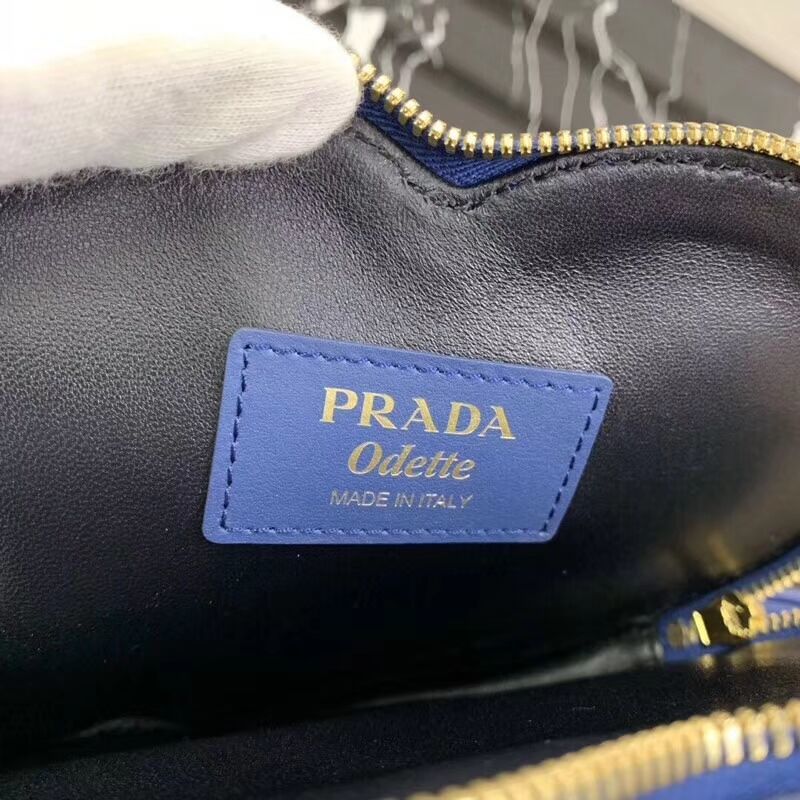 Prada Saffiano Original Leather Tote Heart Bag 1BH144 Blue