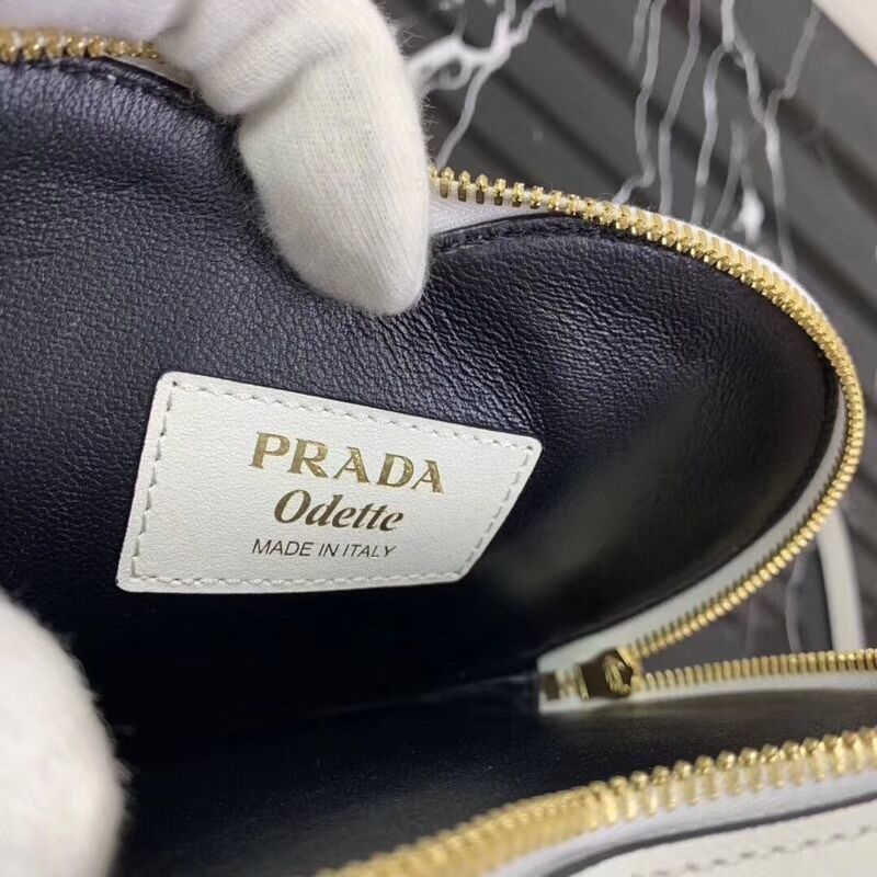 Prada Saffiano Original Leather Tote Heart Bag 1BH144 White