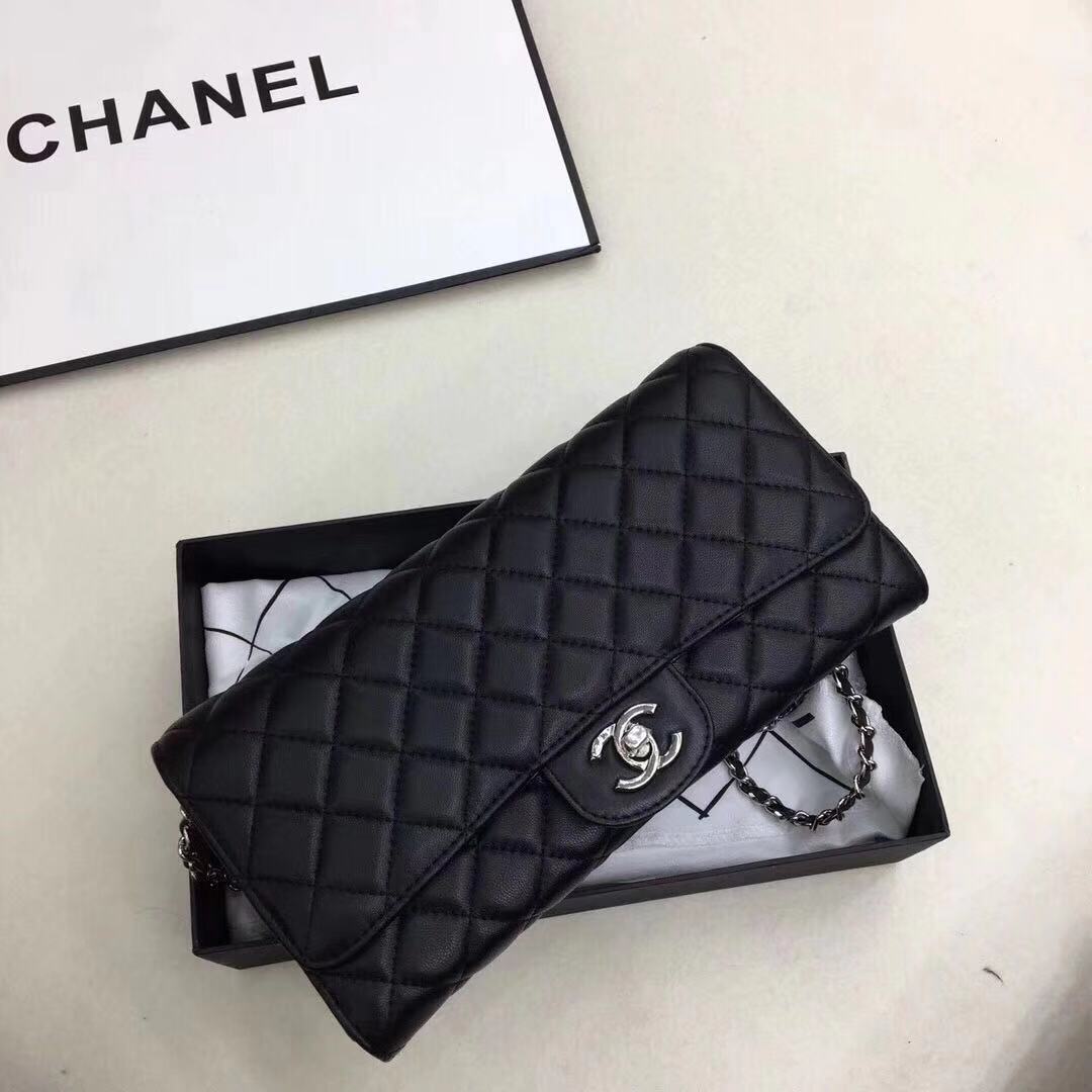 Chanel Original Sheepskin Leather Shoulder Bag 33819 BLACK