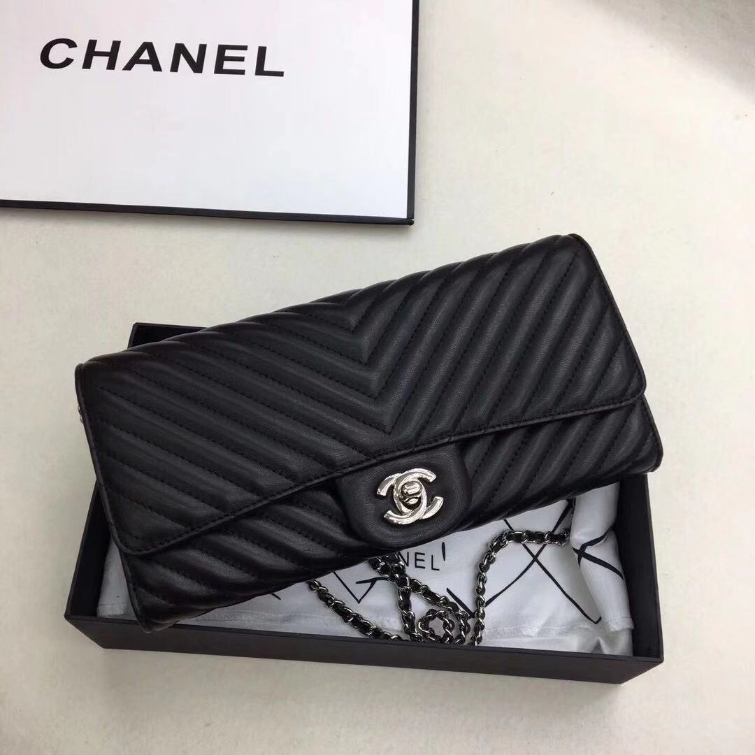 Chanel Original Sheepskin Leather Shoulder Bag V33819 BLACK