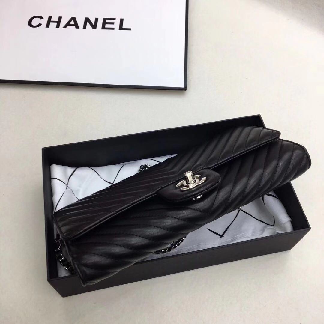 Chanel Original Sheepskin Leather Shoulder Bag V33819 BLACK