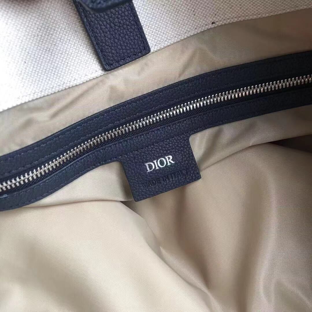 DIOR TOTE BAG IN EMBROIDERED CANVAS C1333 Cream