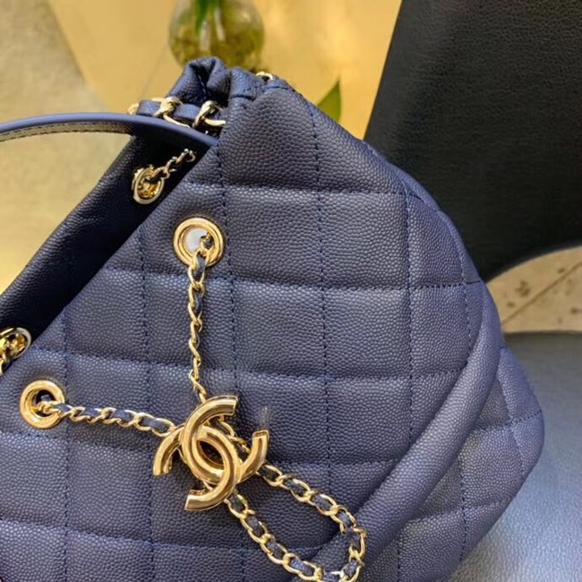 Chanel Original Caviar Leather Sac Hobo Bag AS0894 blue