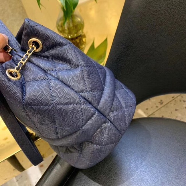 Chanel Original Caviar Leather Sac Hobo Bag AS0894 blue