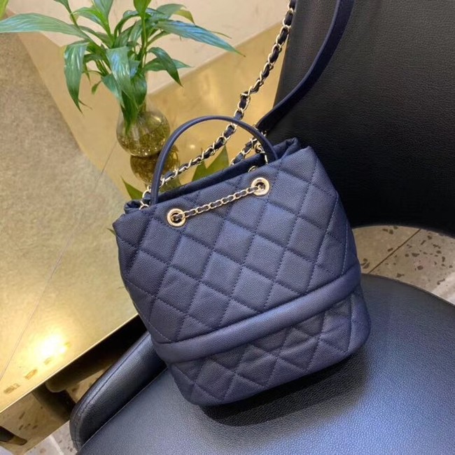 Chanel Original Caviar Leather Sac Hobo Bag AS0894 blue