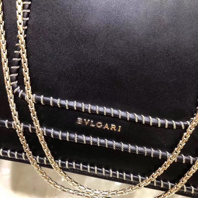 BVLGARI Medium Shoulder Bag Calfskin Leather BG22890 black